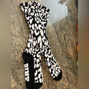 PINK Victoria’s Secret Black and White Patterned Socks